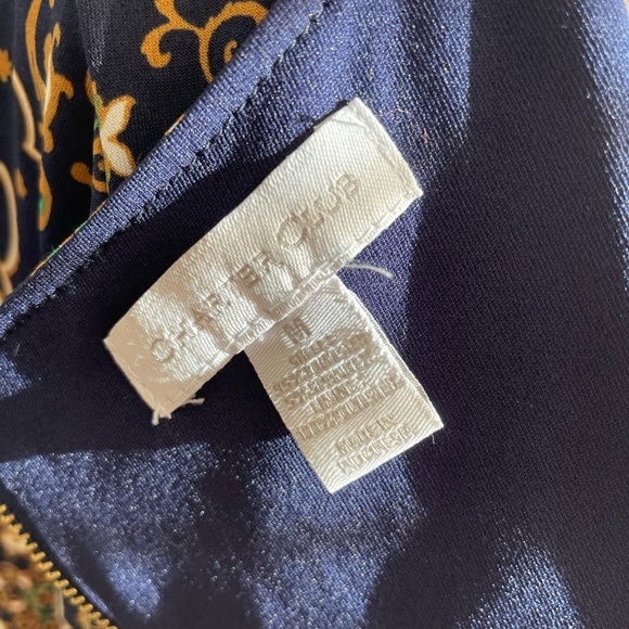 Charter Club Printed Sheath Dress ~ Ruched Side ~ Gold Buckle ~ M ~ Stretch - Picture 5 of 6